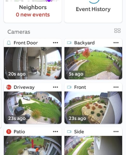 Mobile App RING POE Home Security Cameras